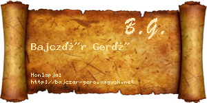 Bajczár Gerő névjegykártya