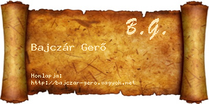 Bajczár Gerő névjegykártya
